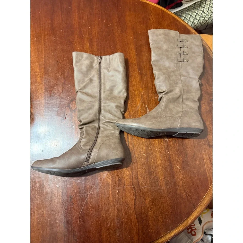 Cliffs by White Mountain Francie Taupe Slouchy Tall Boots Womens 10M C23069